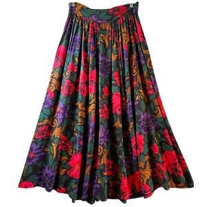 Venezia Floral Midi Skirt - Vintage 80s